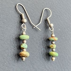 Beaded Turquoise Pierced Earrings